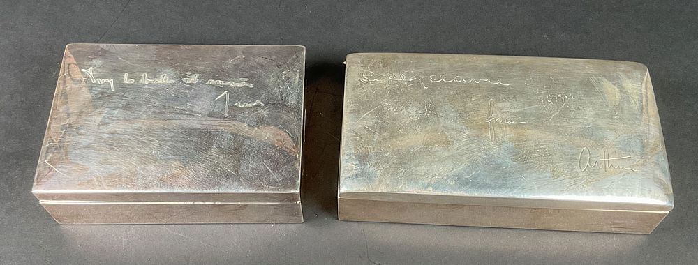 Lot 321: 2 Silver Boxes Cartier & Tezler