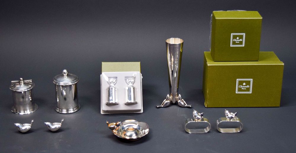Lot 335: 10 Piece Tableware Christofle Piccolo & Puiforcat
