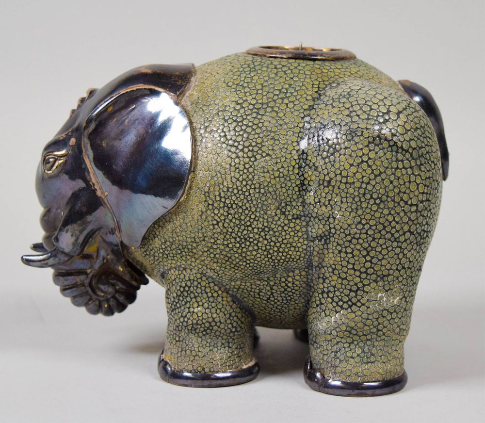 Lot 361: Lotus Arts de Vivre Shagreen & Sterling Elephant