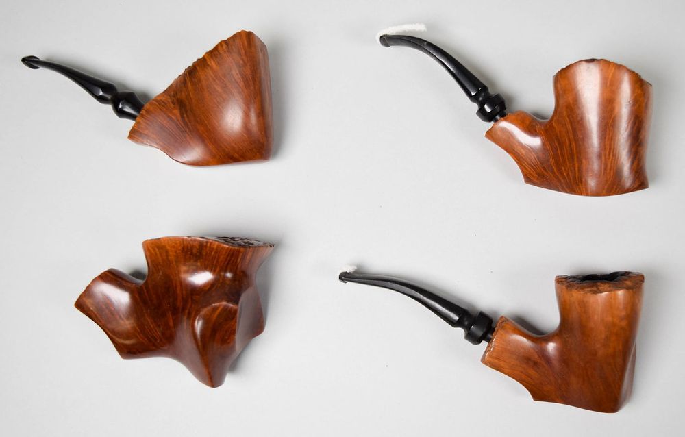 Lot 395: 4 Sandor Herskovitz Freehand Carved Pipes