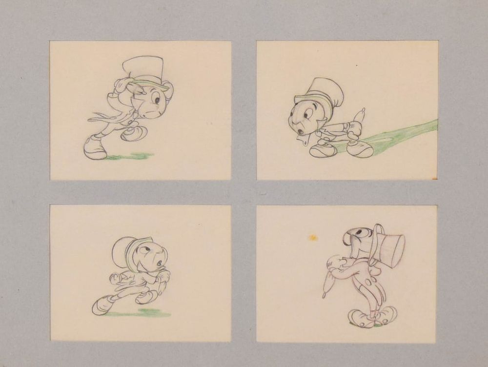 Lot 403: Pinocchio Jiminy Cricket Animation Drawing