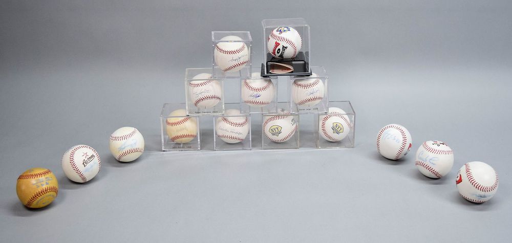 Lot 405: 15 Baseballs Some Autographed Jeter, Jackson