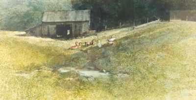 Lot 1 - John Jensen Watercolor The Scroungers