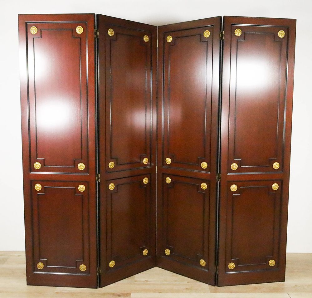 Lot 295: 4 Panel Mahogany Room Divider Screen