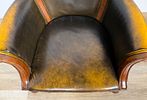 Four English Leather Library Chairs. Four English library or club chairs. Rubbing, nicks and Image - 6