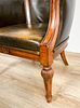 Four English Leather Library Chairs. Four English library or club chairs. Rubbing, nicks and Image - 8