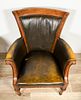 Four English Leather Library Chairs. Four English library or club chairs. Rubbing, nicks and Image - 9