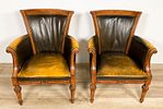 Four English Leather Library Chairs. Four English library or club chairs. Rubbing, nicks and Image - 12