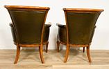 Four English Leather Library Chairs. Four English library or club chairs. Rubbing, nicks and Image - 14
