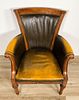 Four English Leather Library Chairs. Four English library or club chairs. Rubbing, nicks and Image - 16