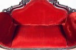 Empire Style Carved Sofa. Empire style sofa. Red upholstery, eagle carving. 62 1/2"L x ???"D x Image - 5