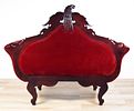 Empire Style Carved Sofa. Empire style sofa. Red upholstery, eagle carving. 62 1/2"L x ???"D x Image - 7