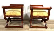Pair French Empire Style Curule Seats. Pair French Empire Style curule seats. These are curule Image - 1