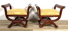 Pair French Empire Style Curule Seats. Pair French Empire Style curule seats. These are curule Image - 2