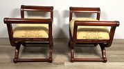 Pair French Empire Style Curule Seats. Pair French Empire Style curule seats. These are curule Image - 4