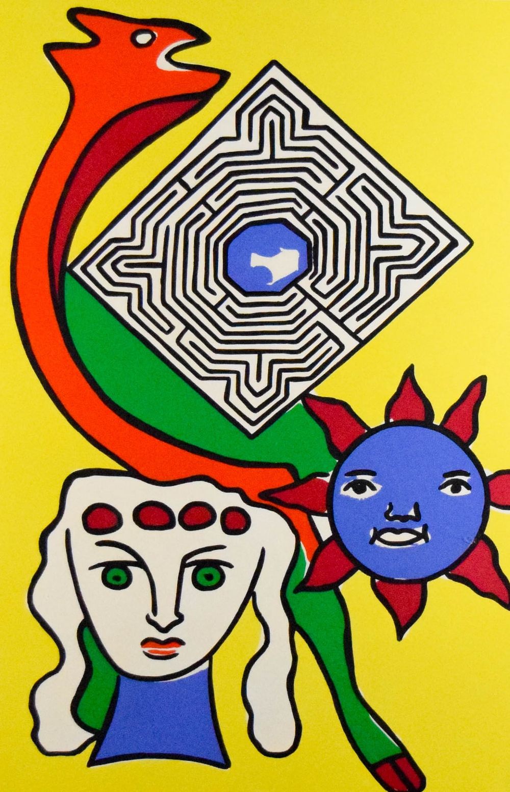 Lot 156: Walter Gaudnek Screenprint Vision in the Labyrinth