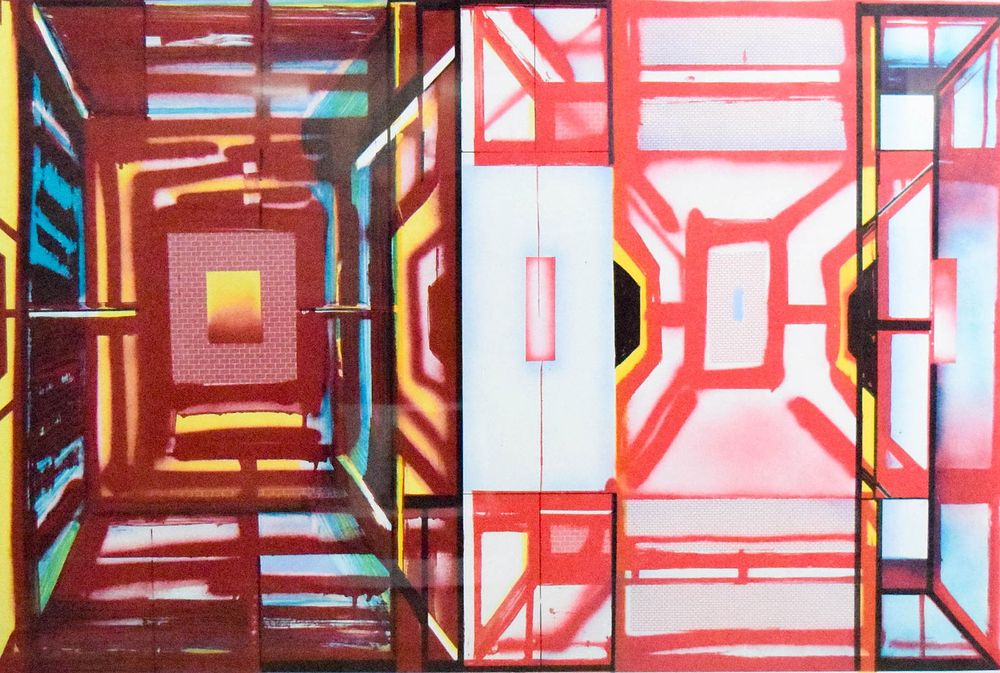 Lot 157: Karen Carson Screenprint Geometric Abstract