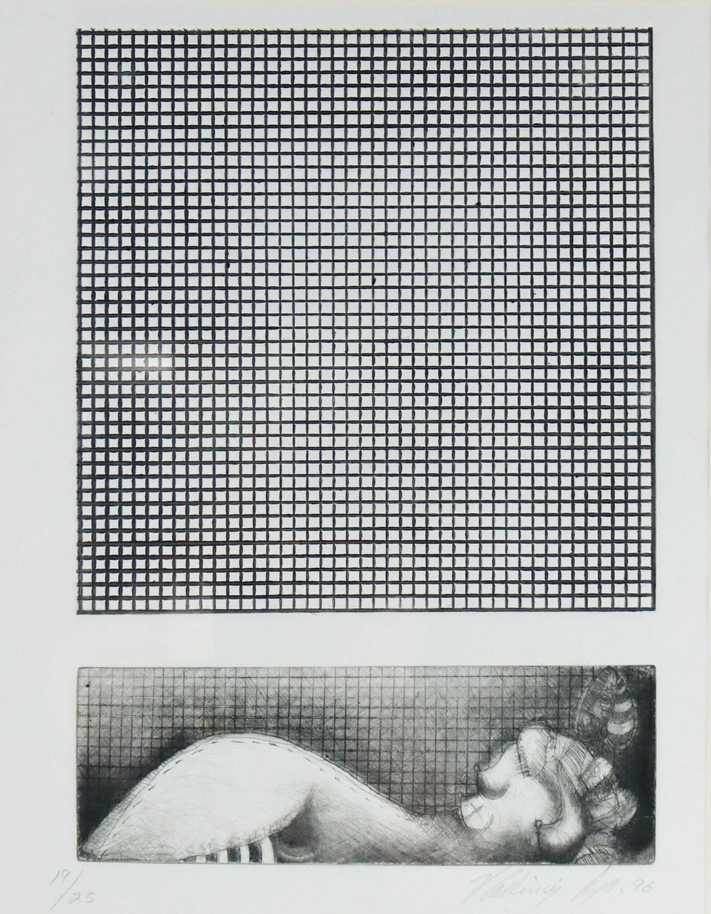 Lot 162: Vladimir Cora Etching Reposo