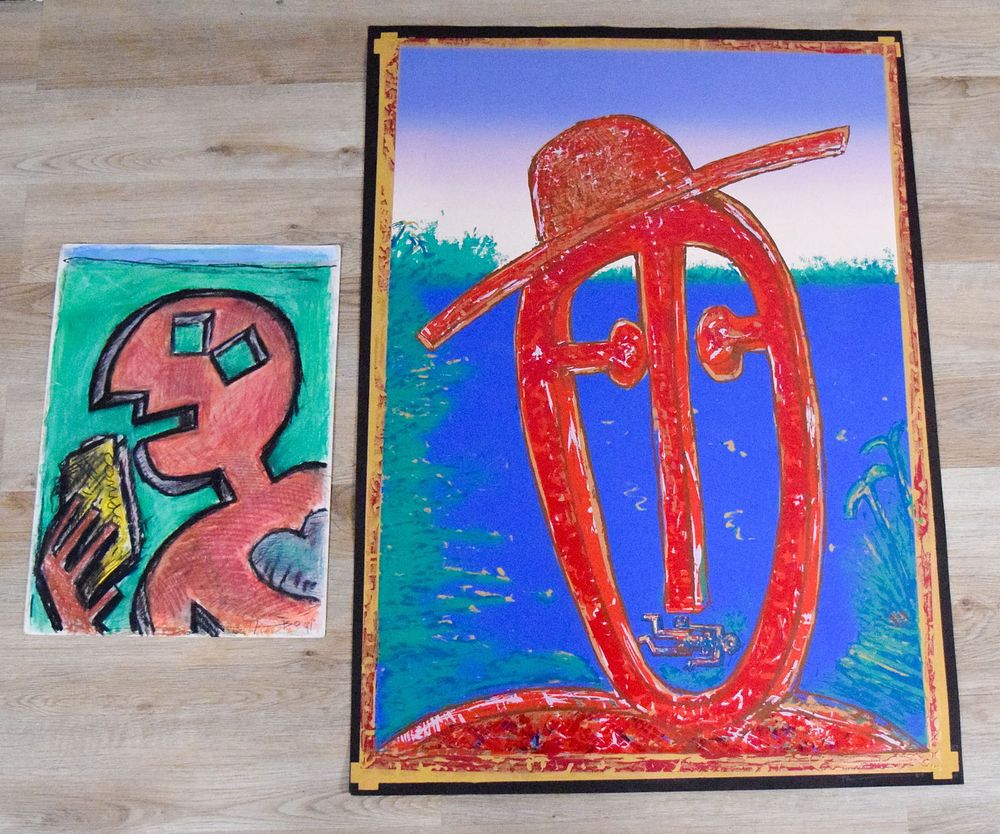 Lot 166: 2 Tabo Toral Works Pastel & Serigraph