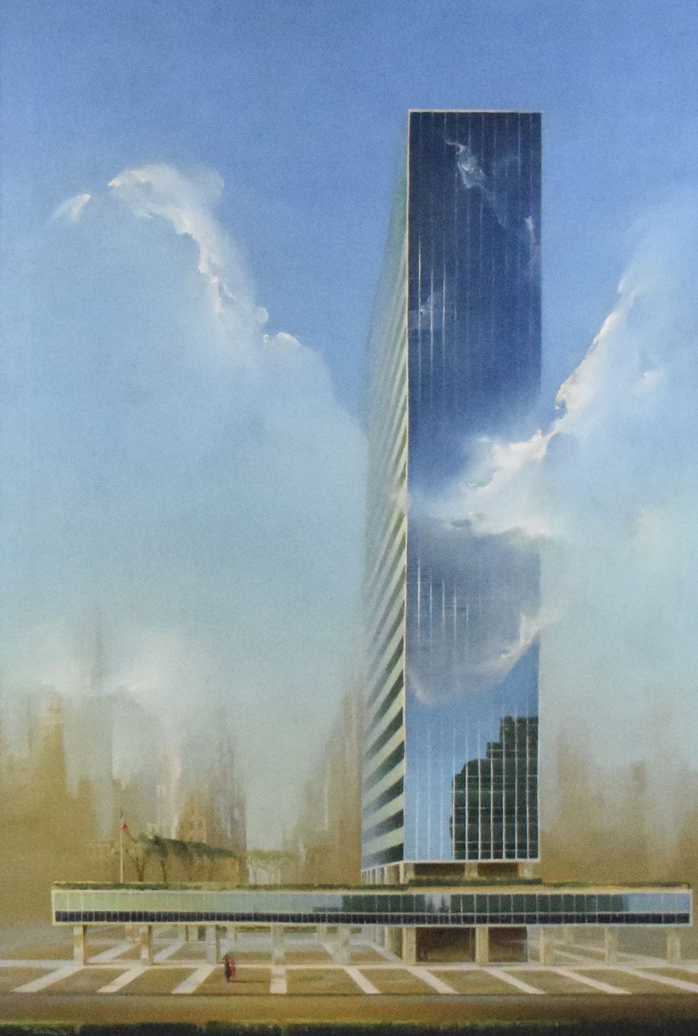 Lot 178: Ruth Ray Oil on Canvas Lever House