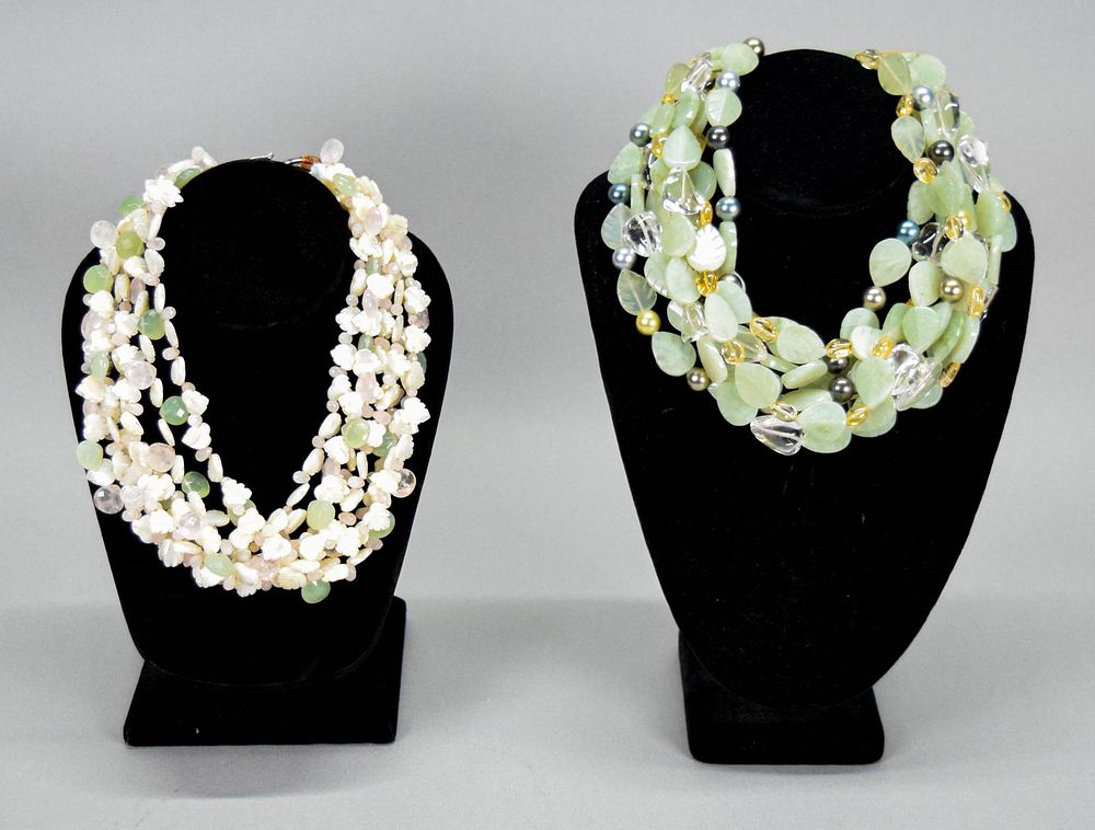 Lot 225: 2 Simon Alcantara Leaf Necklaces