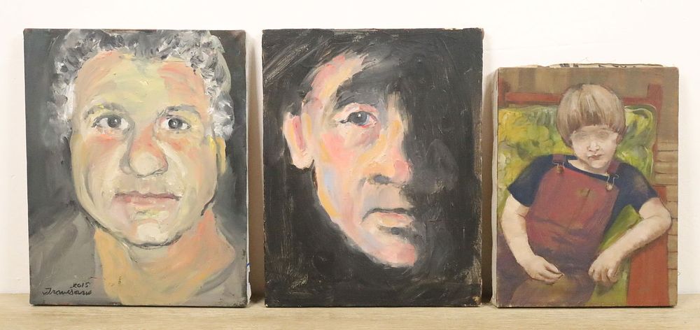 Lot 255: 3 Ronald Travisano Oils on Canvas Portraits