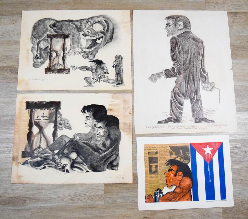 Lot 264: 4 Piece Art Lot G. Cristobal Antonio Ray