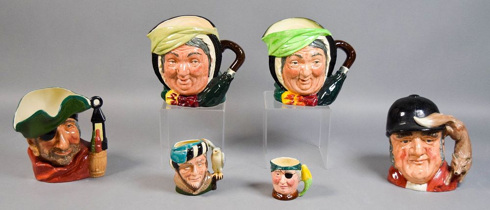 Lot 290: 6 English Character Jugs Royal Doulton & Lancaster