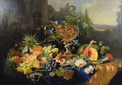 Gabriel Henriques de Castro Oil Still Life. Gabriel Henriques de Castro (Dutch, 1808-1853). Oil