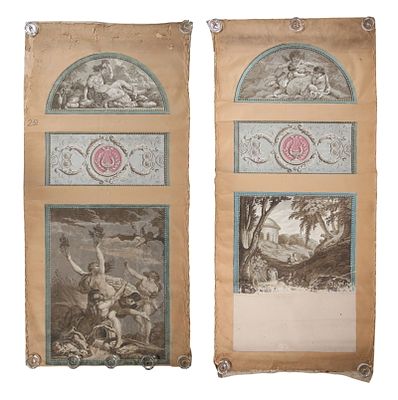 2 French Wallpaper Panels After Arthur et Robert. 2 French wallpaper panels after panels