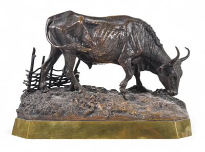 Leonid Vladimirovitch Pozen Patinated Bronze Bull. Leonid Vladimirovich Pozen (also Posen