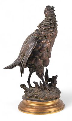 Ferdinand Pautrot Patinated Bronze Grouse. Ferdinand Pautrot (French, 1832-1874). Patinated