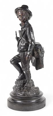 After Emile Victor Blavier Bronze Traveler. After Emile Victor Blavier (French, 1821-1887).