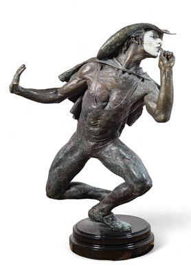 Richard MacDonald Bronze Sculpture White Face. Richard MacDonald (American, 1946-). Patinated