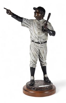 Mark Lundeen Cast Bronze Babe Ruth. Mark Lundeen (American, 1958-). Cold painted cast bronze