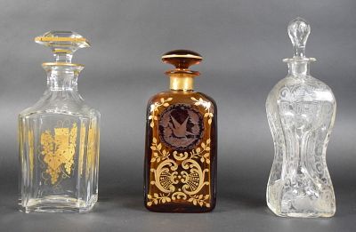Lot 1 - 3 Decanters Baccarat Moser