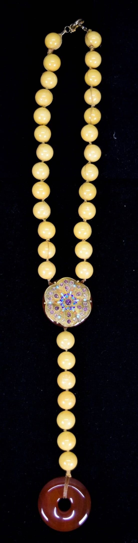 Lot 184: Simon Alcantara Beaded & Enamel Necklace