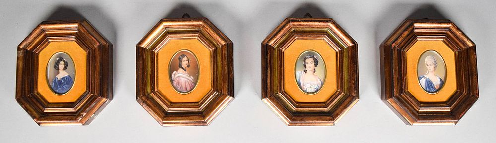 Lot 212: 4 Signed HL Portrait Miniatures