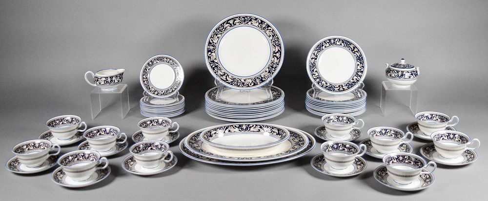 Lot 223: 64 Piece Wedgwood Florentine Porcelain Dinner Set