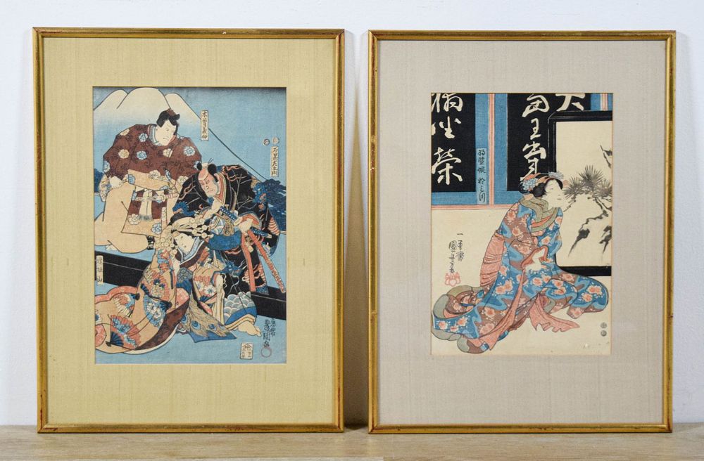 Lot 263: Two Japanese Block Prints Kuniyoshi
