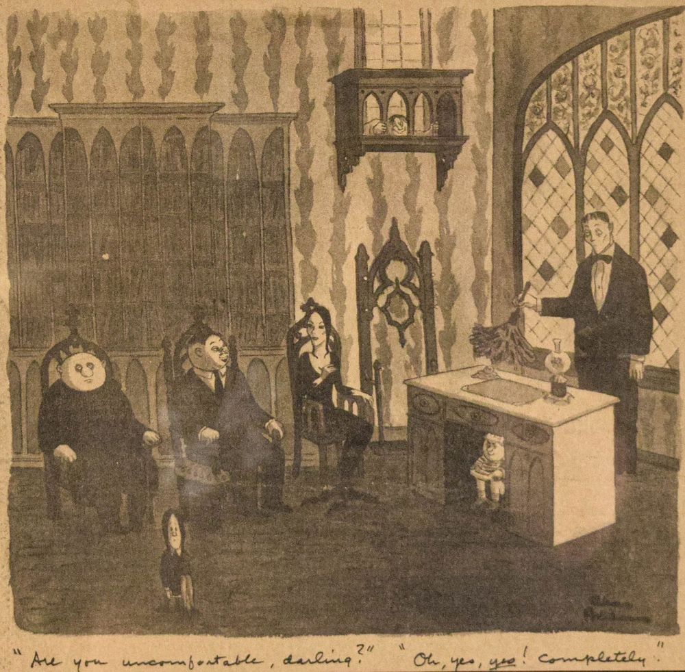 Lot 267: Addams Family Framed Clipping