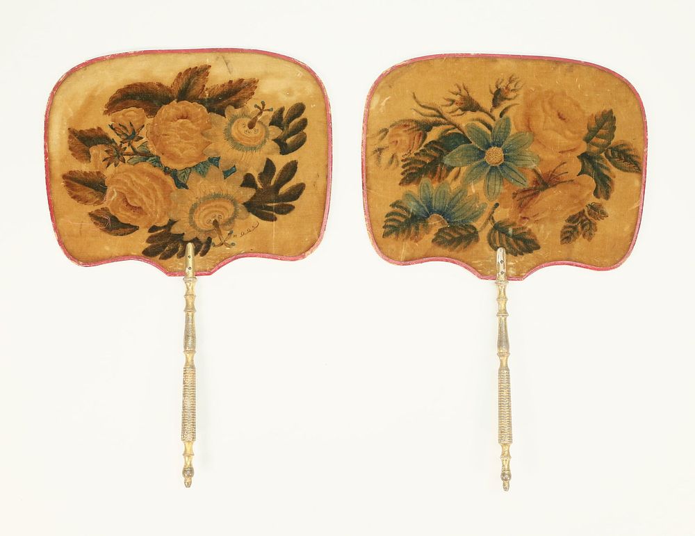 Lot 280: Pair of Painted Theorem Fans