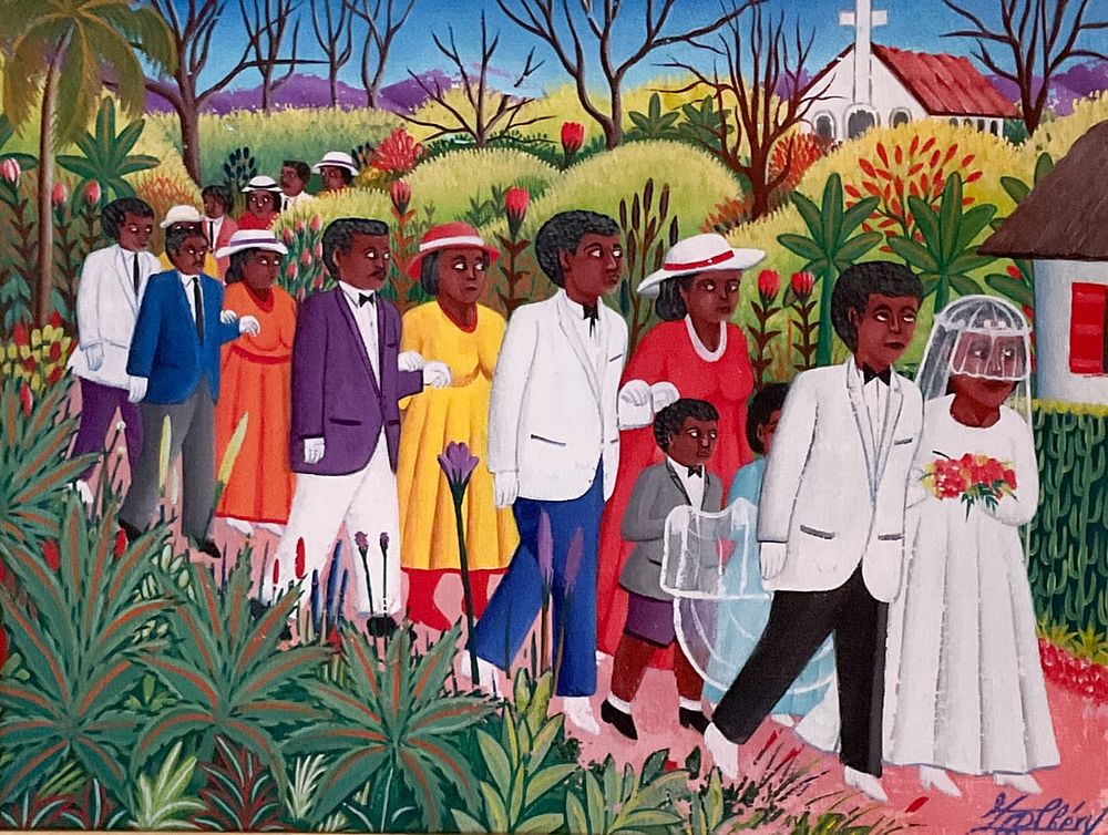 Lot 211: Oil on Canvas Haitian Wedding