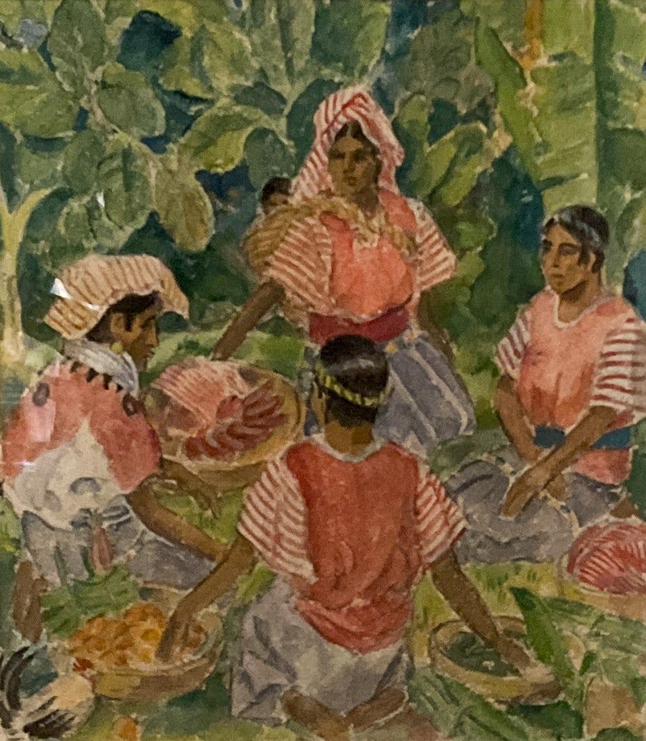 Lot 214: Harvest Watercolor "To Mable Kieffer" C.B. Falls
