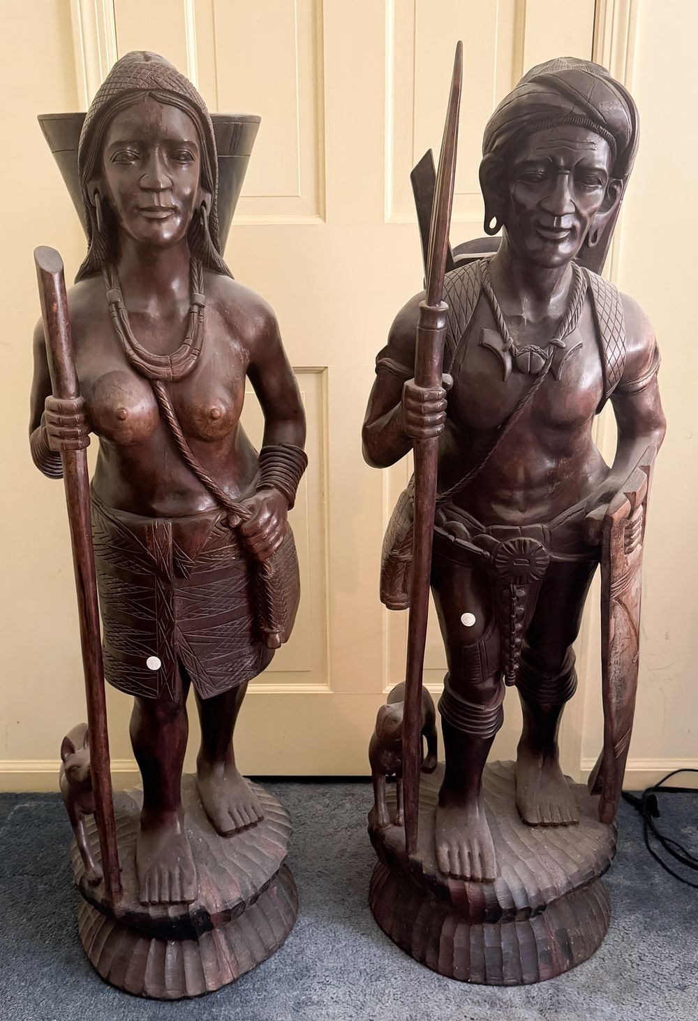 Lot 217: 2 Filipino Igorot Carved Wooden Sculptures