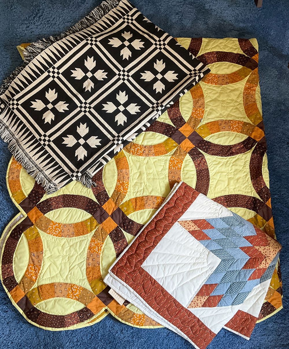 Lot 221: 2 Quilts and 1 Throw Blanket