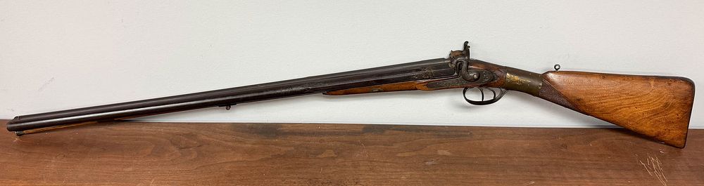 Lot 229: Percussion Cap Double Barrel Shotgun