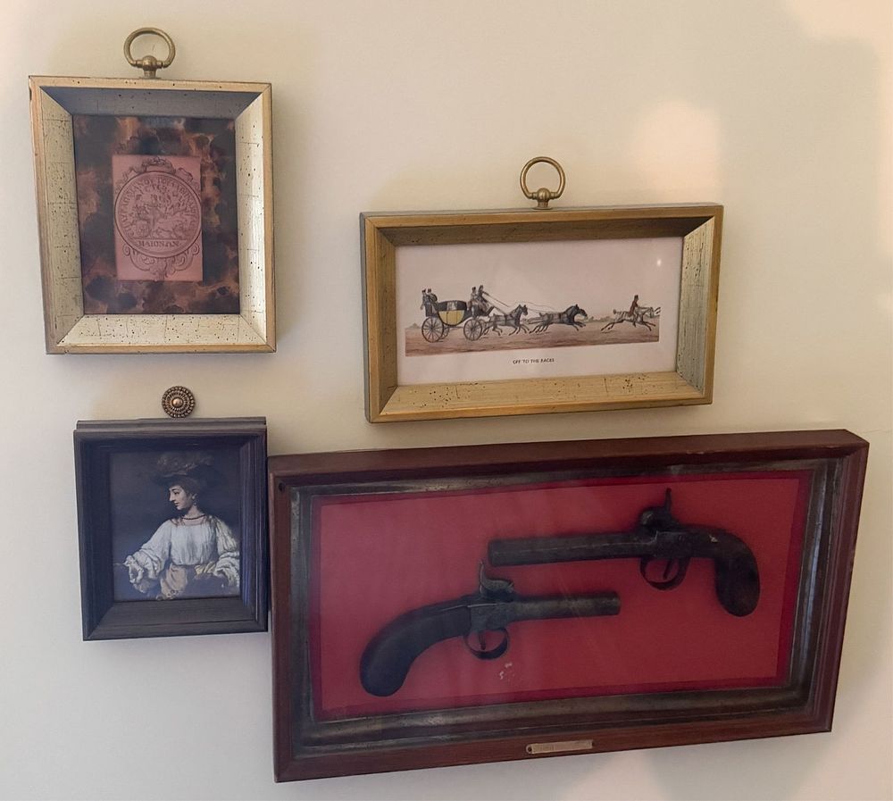 Lot 230: 3 Prints And Pair Of Dueling Pistols