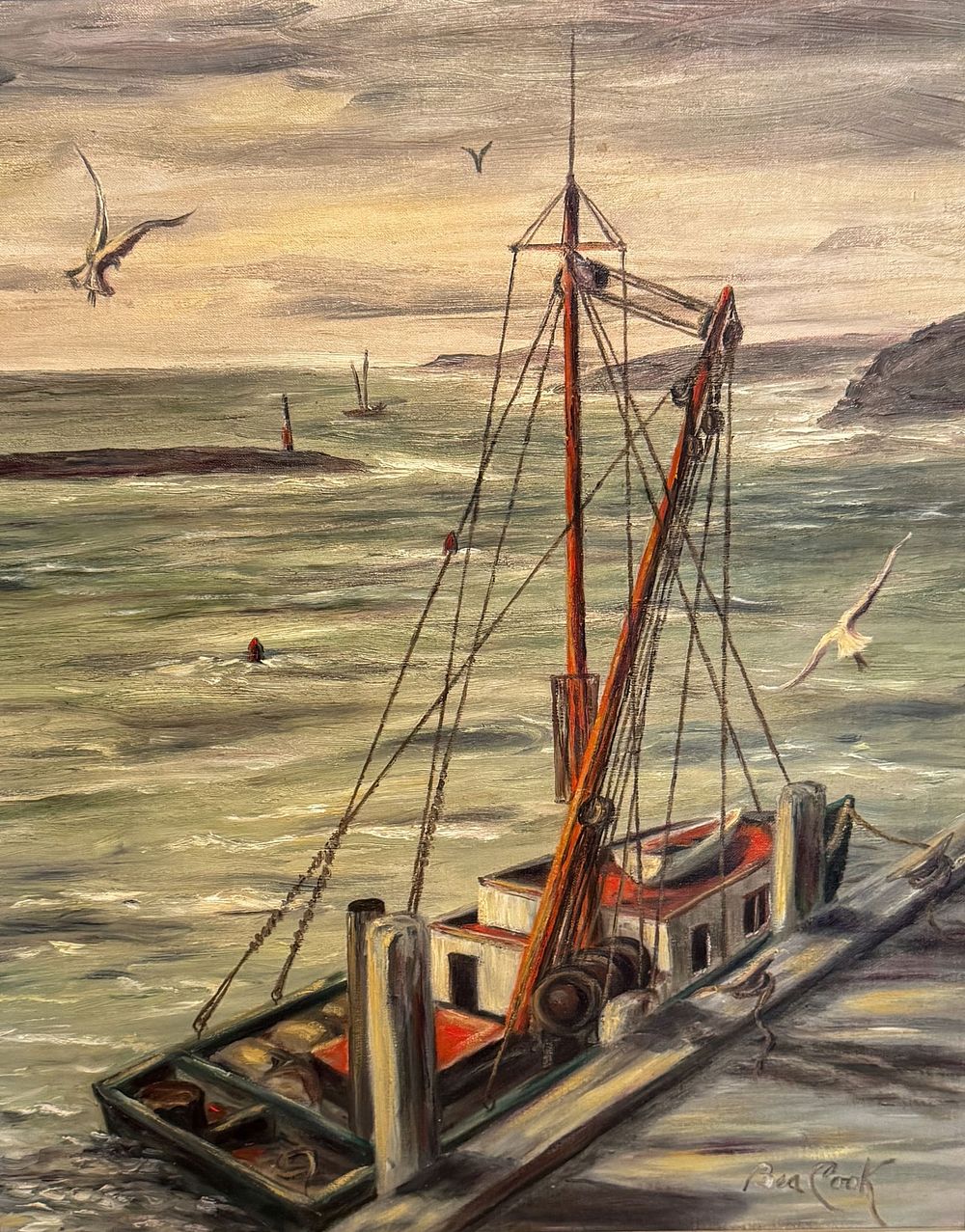 Lot 237: Oil on Board Maritime scene