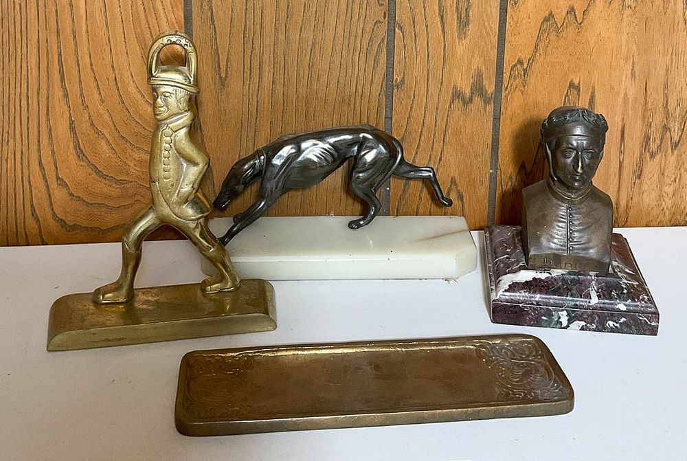 Lot 259: 4 Bronze Brass Figurines Tiffany Bronze Zodiac